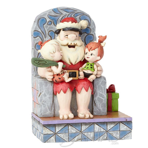 Santa Fred with Pebbles & Bam - Stone Age Santa by Jim Shore