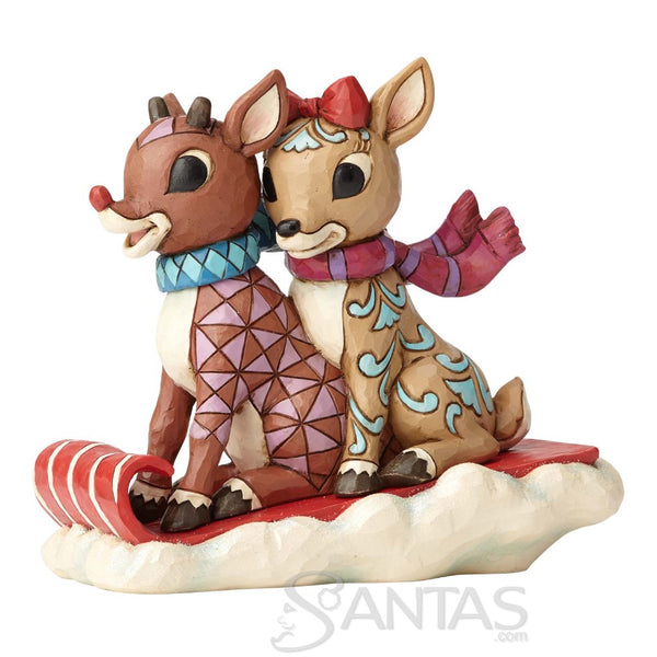 Rudolph and Clarice Sledding Jim Shore Rudolph Traditions