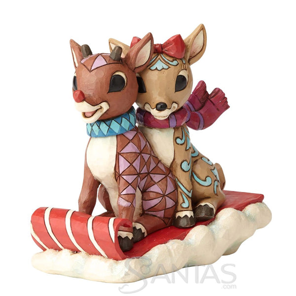 Rudolph and Clarice Sledding Jim Shore Rudolph Traditions