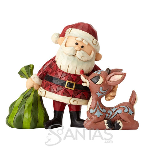 Santa with Rudolph and Bag Jim Shore Rudolph Traditions