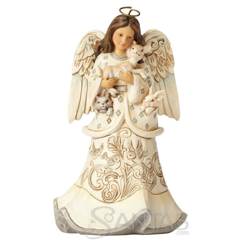 White Woodland Angel with Fawn - Creature Comforts