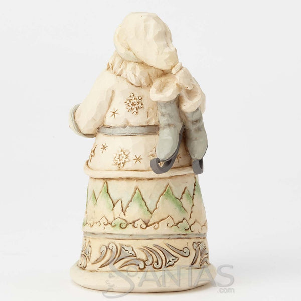 White Woodland Santa with Skates Jim Shore Heartwood Creek