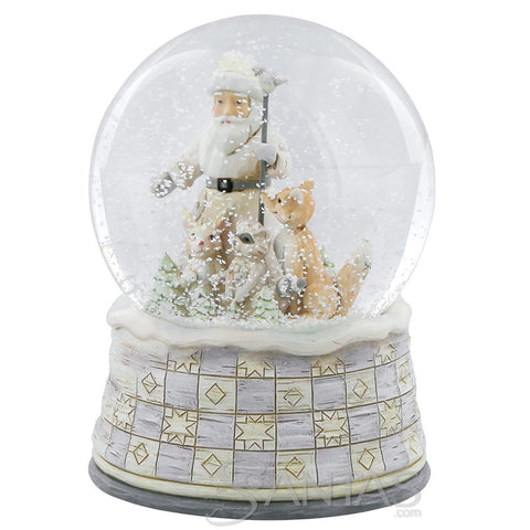 White Woodland Santa Snowglobe - Season so White