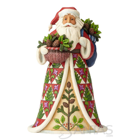 Santa with Pinecone Basket - Pining for Christmas Jim Shore