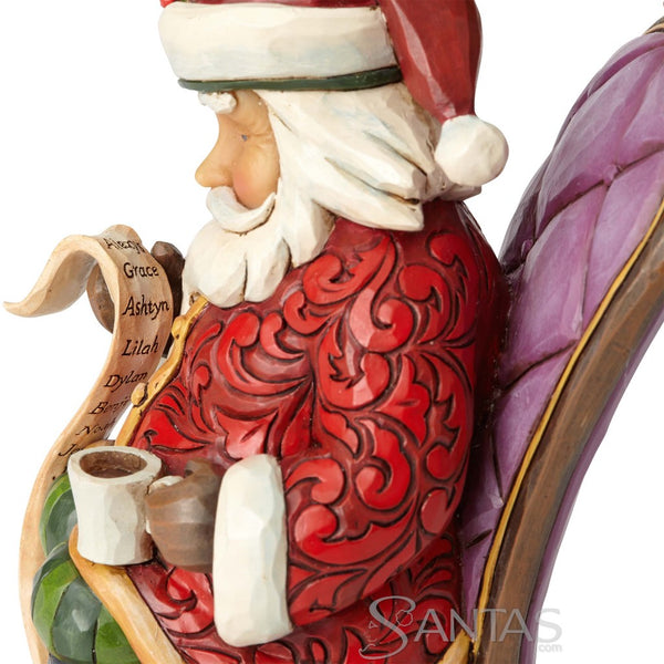 Santa Reading List in Chair - Christmas Wishes Granted Jim Shore