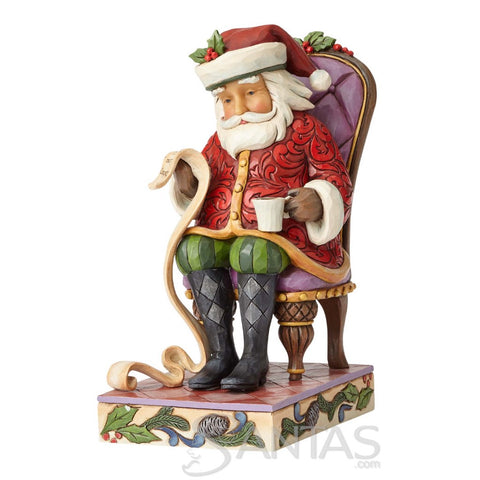Santa Reading List in Chair - Christmas Wishes Granted Jim Shore