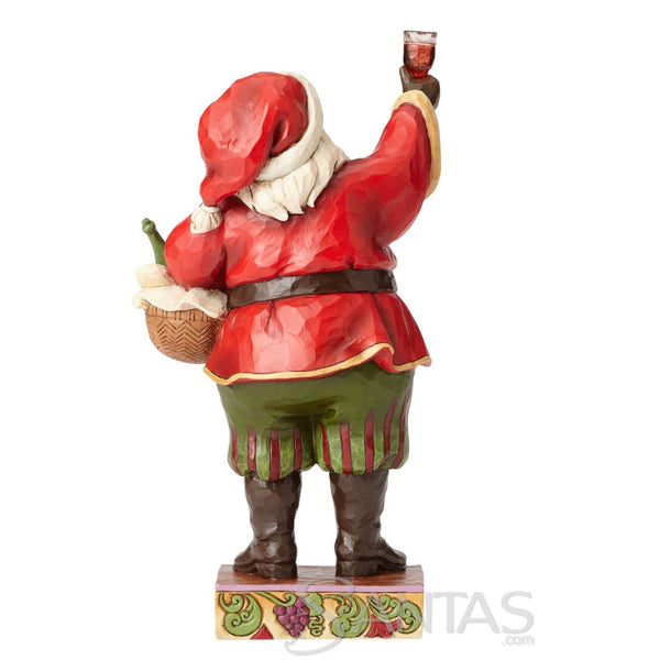 Santa with Wine Glass and Basket - Toasting Traditions Jim Shore