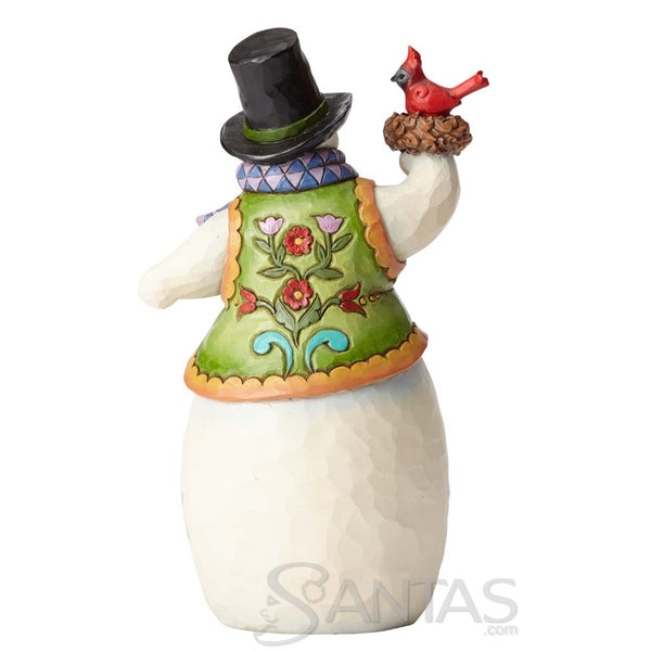 Snowman with Cardinal in Nest - Festive Nestings by Jim Shore