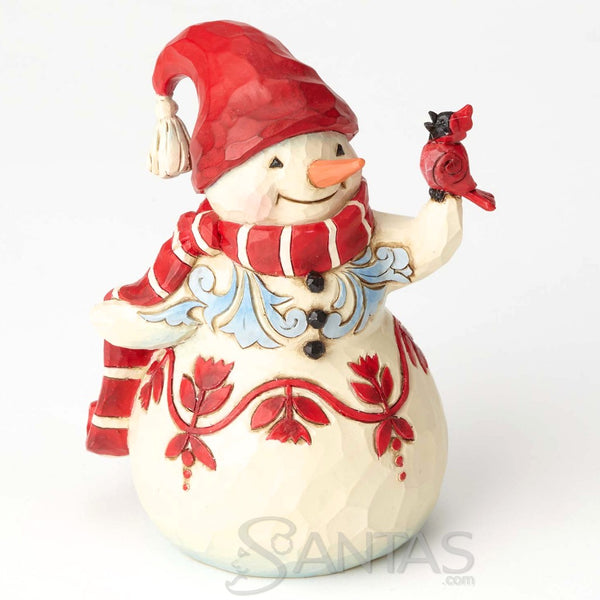 Jim Shore Pint Sized Snowman with Cardinal - Make a Melody