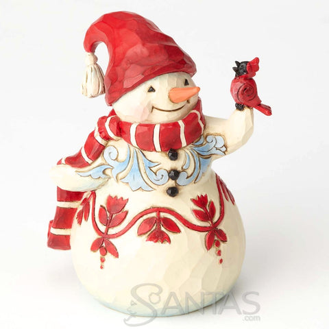 Jim Shore Pint Sized Snowman with Cardinal - Make a Melody