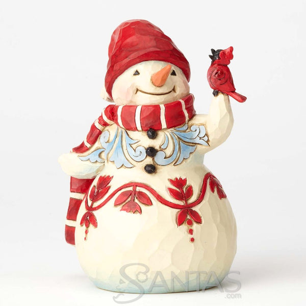 Jim Shore Pint Sized Snowman with Cardinal - Make a Melody