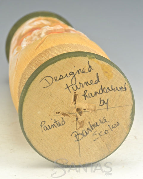 Carved Santa Candle Holder by Barbara Scoles