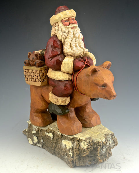 Santa and Loaded Brown Bear by Barbara Scoles