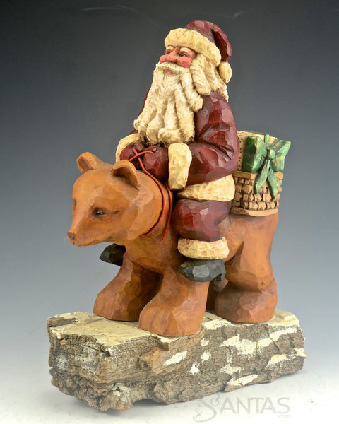Santa and Loaded Brown Bear by Barbara Scoles
