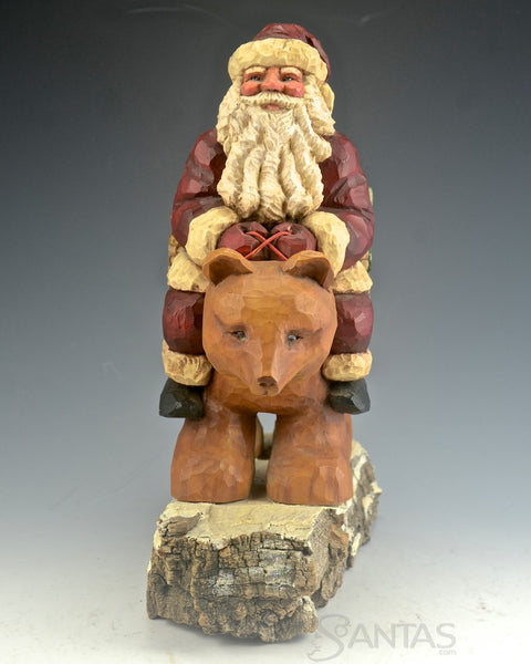 Santa and Loaded Brown Bear by Barbara Scoles