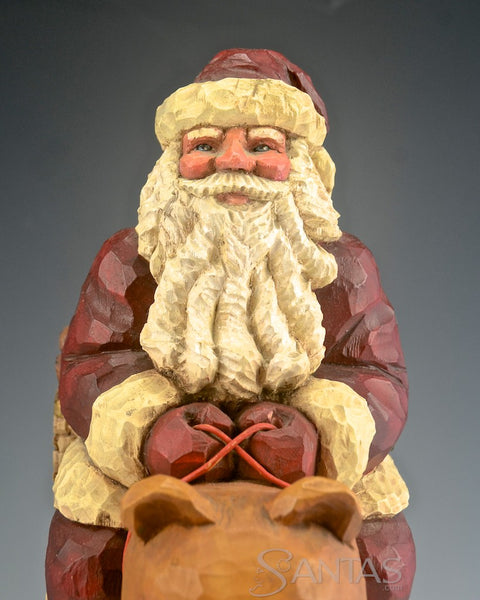 Santa and Loaded Brown Bear by Barbara Scoles