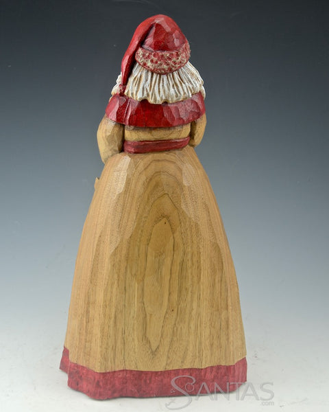 Peaceful Forest Santa with Deer and Owl Carving by Barbara Scoles