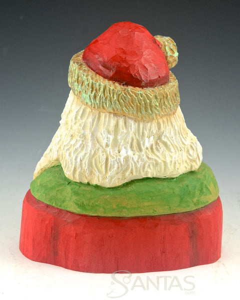Jolly Santa Claus Bust Wood Carving by Barbara Scoles