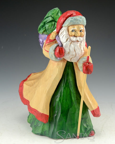 Wooden Santa Claus with Canadian Goose Carving by Barbara Scoles
