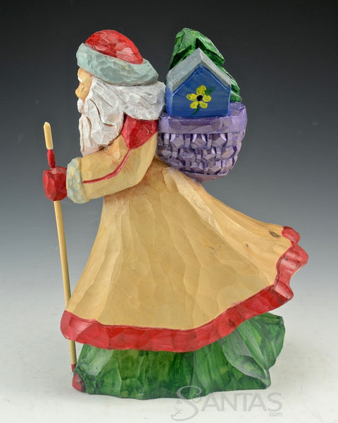 Wooden Santa Claus with Canadian Goose Carving by Barbara Scoles