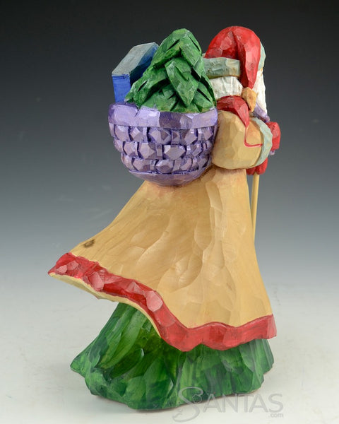 Wooden Santa Claus with Canadian Goose Carving by Barbara Scoles