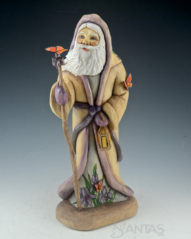 The Long Journey North Monarch and Santa Carving by Barbara Scoles