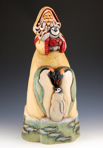 Santa and Precious Penguins by Barbara Scoles