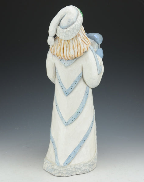 Winter White Santa with Gift by Barbara Scoles