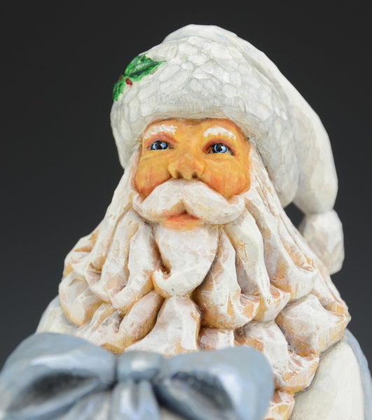 Winter White Santa with Gift by Barbara Scoles