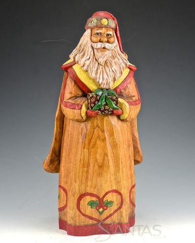 The Gift - African American Santa Carving by Barbara Scoles