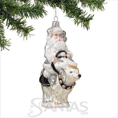Winter Frost Glass Santa Ornament Department 56 4041601