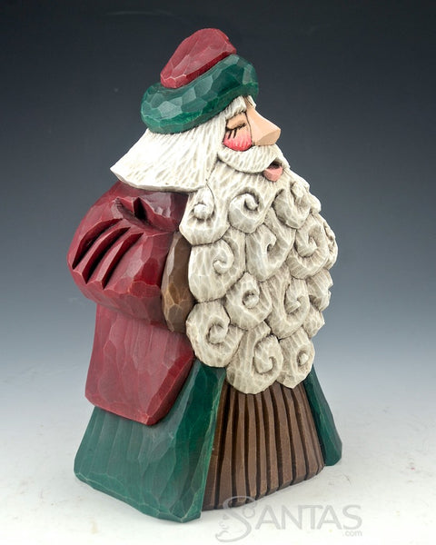 Stout Curly Beard Santa Claus Carving by Dave Francis