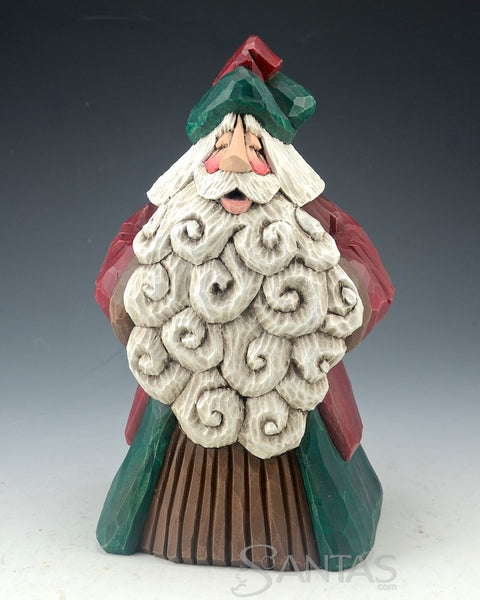 Stout Curly Beard Santa Claus Carving by Dave Francis