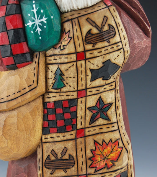 Santa with Tree and Lodge Quilt by Dave Francis