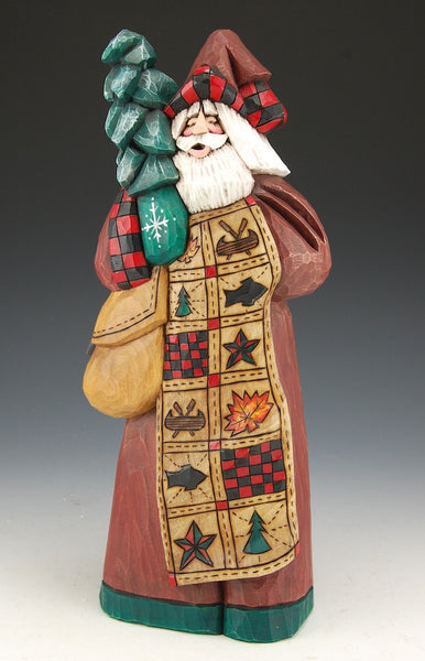 Santa with Tree and Lodge Quilt by Dave Francis