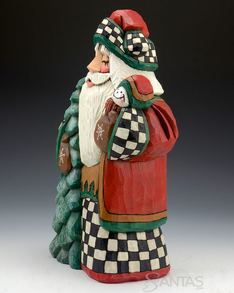 12 inch Mini Snowman Santa Carving by Dave Francis