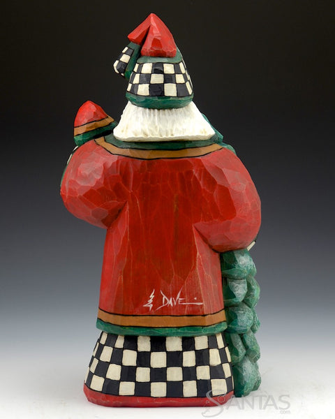 12 inch Mini Snowman Santa Carving by Dave Francis