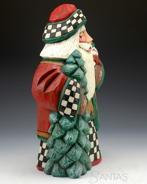 12 inch Mini Snowman Santa Carving by Dave Francis