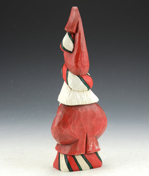 Candy Striped Tall Hat Santa by Dave Francis