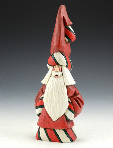 Candy Striped Tall Hat Santa by Dave Francis