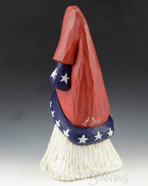 Patriotic Wood Carved Santa Bust by Dave Francis