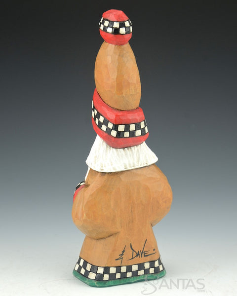 9 inch Deck The Halls Santa Carving by Dave Francis