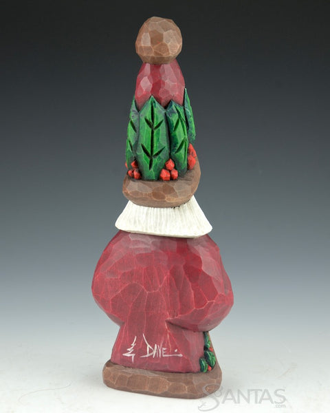 Holly Love Tall Hat Santa by Dave Francis