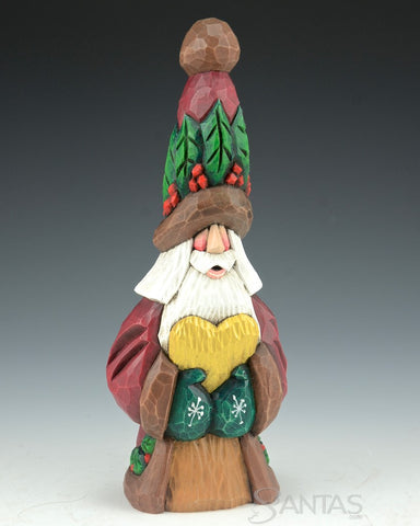 Holly Love Tall Hat Santa by Dave Francis