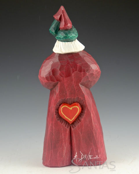 Armful of Hearts Santa Carving by Dave Francis 9 inch