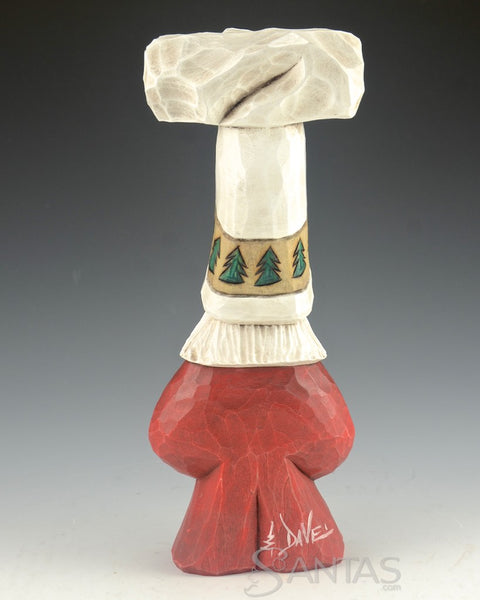 Chef Tallhat Santa Carving by Dave Francis 9 inch