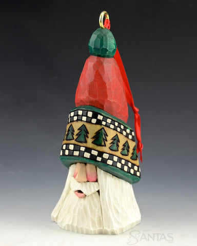 North Star Tall Hat Wood Santa Ornament 5"
