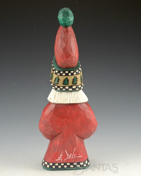 North Star Tall Hat Santa Carving by Dave Francis 9 inch