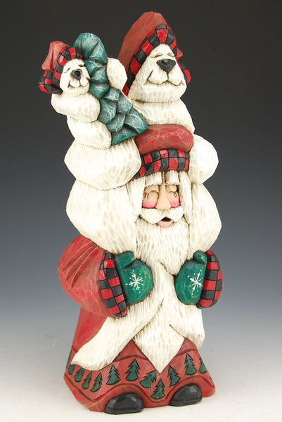 Piggy Back Santa and Bears by Dave Francis
