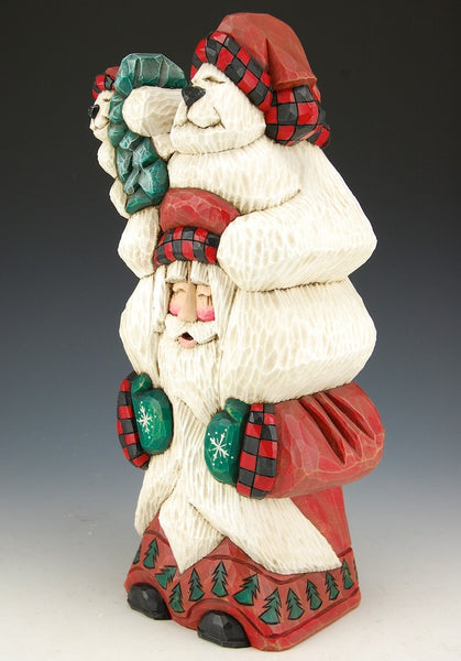 Piggy Back Santa and Bears by Dave Francis